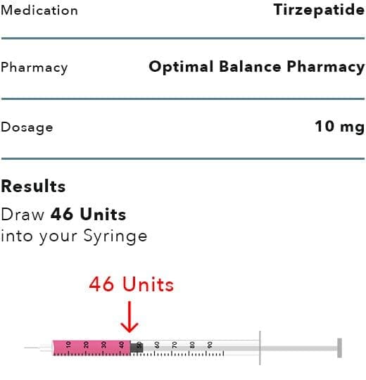 Optimal Balance Pharmacy Tirzepatide 10mg Injection Instructions